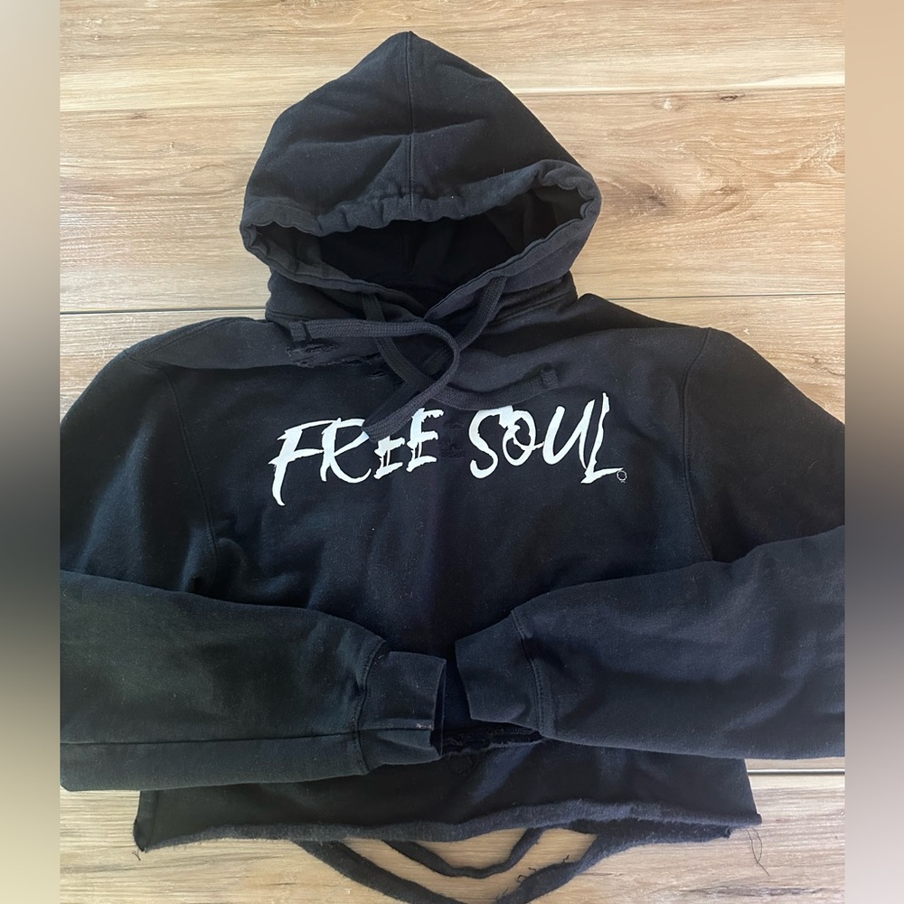 Free Soul Crop Distressed Hoodie S